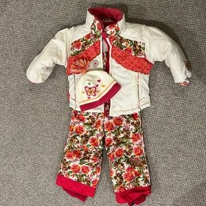 Girls Ski Suit - 2 Piece plus Hat